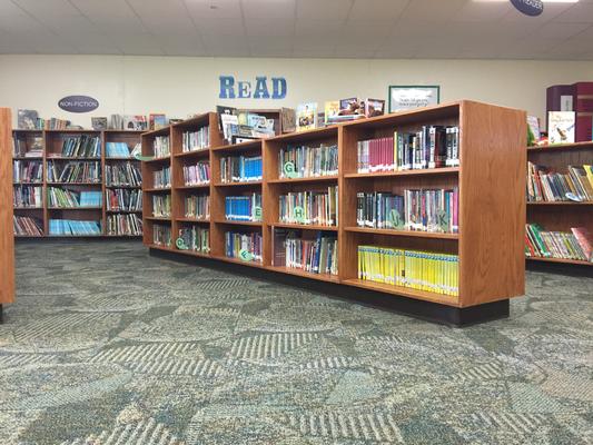 Library bookshelves